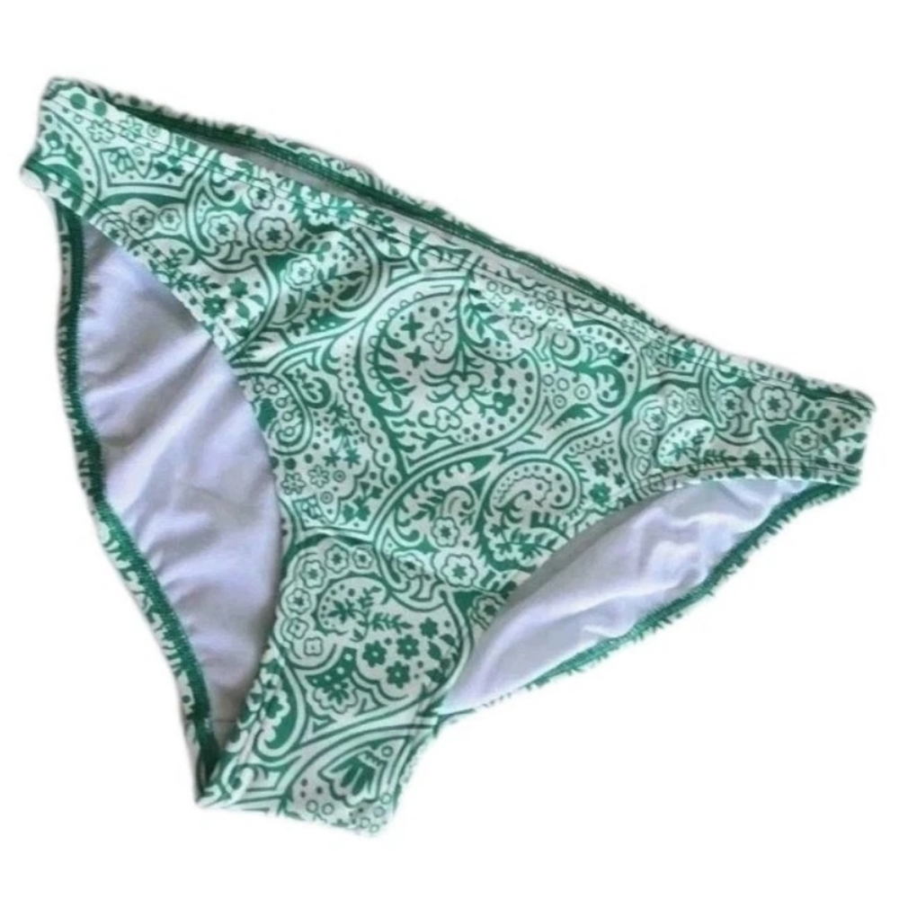 Boden Women's Bikini Bottom Green White Size US 8 Medium UK 12 FR 38 NEW